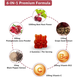 OEM/ODM Beterraba Gomas Herbal Suplementos São Ricos Em Beterraba Várias Vitaminas e Extrato De Pimenta Preta - Product Image 2