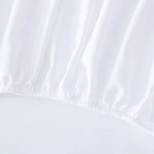 Khách Sạn Chất Lượng Bền Số Lượng Lớn Giường Được Trang Bị Tấm Vua Nữ Hoàng Kích Thước 100% Bông Bedsheet Sọc Sang Trọng Trắng Khăn Trải Giường Thiết Lập - Product Image 6