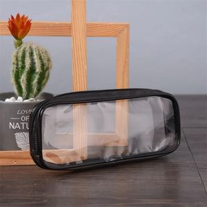Custom Transparent PVC Water Resistant Zipper Pencil <b>Case</b> Large Capacity Multifunctional Fashion <b>Makeup</b> Bag for Travel - Product Image 3