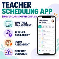 Développement d'une application de planification des cours avancée pour les enseignants, compatible iOS et Android, avec gestion du calendrier et des disponibilités des professeurs