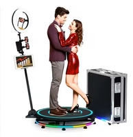 Photomaton rotatif à 360 degrés avec éclairage RVB et 3 couleurs pour mariages et événements, disponible à la location