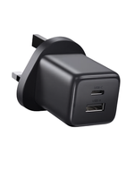 Chargeur rapide 20W avec port Type-C, matériau ignifuge, câble rétractable - Design carré compact pour téléphones mobiles