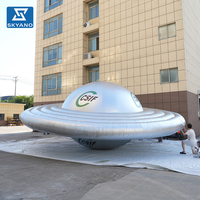 Modèle de soucoupe volante gonflable argentée personnalisée pour la décoration extérieure d'événements publicitaires sur le thème de l'espace