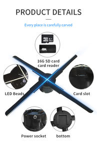 Prezzo competitivo 45cm 3D ologramma Fan <span class=keywords><strong>4</strong></span> lame <span class=keywords><strong>Wifi</strong></span> APP controllo alluminio per <span class=keywords><strong>Display</strong></span> olografico 3D ologramma proiettore - Product Image 2