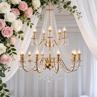 Lustre de mariage en fer forgé de haute qualité, accessoires de mariage, lustre en cristal pour la maison, éclairage décoratif de plafond pour scène de fond