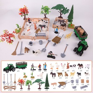 Set di 49 Pezzi Modello di <span class=keywords><strong>Fattoria</strong></span> con Trattore e <span class=keywords><strong>Animali</strong></span> Realistici, Giocattoli in Plastica <span class=keywords><strong>per</strong></span> <span class=keywords><strong>Bambini</strong></span>, Kit Fai-da-Te - Product Image 1