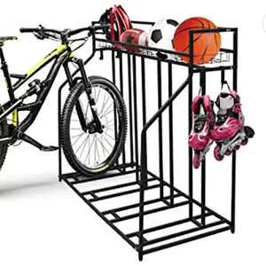 Rak penyimpanan dalam ruangan Horizontal kualitas tinggi untuk 1 sepeda di garasi atau rumah kait dudukan sepeda aman dan aman untuk penyimpanan sepeda