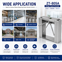 Torniquete de Puente de Acero Inoxidable 304 Zento ZT-805A, Puerta Peatonal Bidireccional Totalmente Automática de 30/Min con Millones de Ciclos, IP54