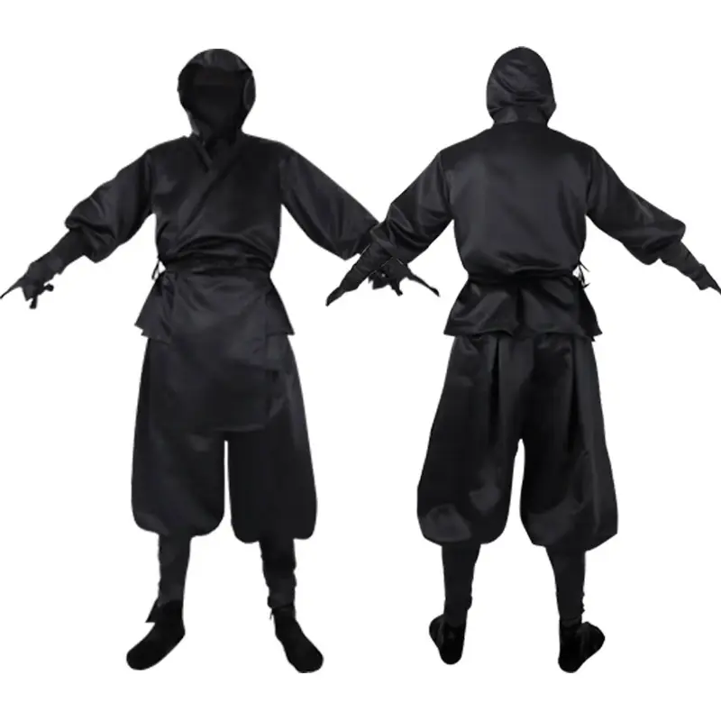 Kinder Halloween Cosplay Set Xl Japanse Heren Zwarte Ninja Pak Anime Karakter Patroon Voor Cosplay Party