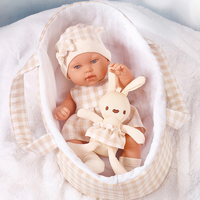 Grenzüberschreitendes Vinyl 12-Zoll-Reborn-Puppen-Set: Anziehpuppe für Partys, beruhigende Puppe, Baby-Schlafkorb-Set, Großhandel, simuliertes Baby