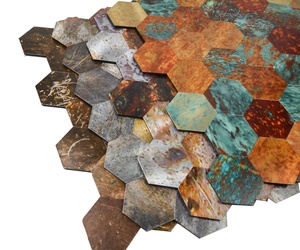 Hexagon Retro Bronze Peel and Stick Aluminum Mosaic <b>Tile</b> <b>Backsplash</b> - Product Image 5