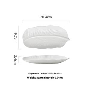 จานขนมรูปใบไม้เซรามิกดีไซน์ทันสมัยสำหรับโรงแรมอุปกรณ์รับประทานอาหารปลาซูชิเค้กขนมหวานบาร์บีคิว - Product Image 6