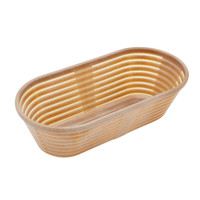Ecologische biologische zuurdesembroodvorm van olijfpitten, 26x12x7,5cm, ovale broodmand van bioplastiek voor professioneel gebruik.