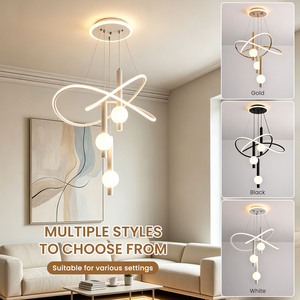 Lampadario LED Moderno, Lampada <span class=keywords><strong>a</strong></span> <span class=keywords><strong>Sospensione</strong></span> Dorata <span class=keywords><strong>per</strong></span> <span class=keywords><strong>Soggiorno</strong></span>, Sala da Pranzo, Camera da Letto, Cucina, Villa, Loft, Casa - Product Image 4