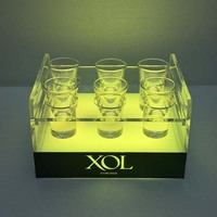Présentoir LED pour verres à shot, porte-gobelets, plateau de service et présentoir de bouteilles pour bars, hôtels, restaurants et boîtes de nuit
