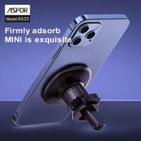 Aspor A525 Support de téléphone pour voiture avec aimant puissant et support de téléphone à rotation de 360 pour téléphone portable