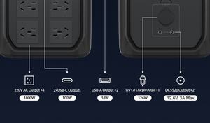 بطارية محمولة خارجية دلتا <span class=keywords><strong>3</strong></span> ليثيوم فوسفات الحديد مع شحن سريع MPPT وشاشة رقمية وموجة جيبية نقية 220 فولت للتخييم والرحلات الخارجية - Product Image 6
