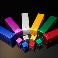 Jeu de dés en aluminium de haute qualité, 5 pièces, 16mm 6d, avec étui en métal, pour boissons, ktv, jeu de table, vente en gros,