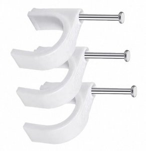 YULING - Clip Circular de Plástico Blanco para Cables de 4-40 mm, con Clavo Metálico en Relieve de 20 mm, 0-120 ° C para Gestión de Fijación de Cables - Product Image 1
