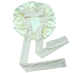 100% Silk Satin <b>Bonnet</b> for Women's Curly Hair-Double Layer Sleep Cap with Tie Band Daily Use - Product Image 5