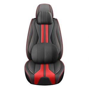 Coussin de siège de voiture sport tendance en cuir et soie glacée universel toutes saisons, housse tout compris pour cinq sièges - Product Image 1