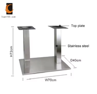 Base de table à manger moderne Base de table de restaurant Pieds de table en acier inoxydable en forme de U