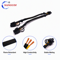 Kabel Adaptor Molex MX3.0 Male ke Dual 8Pin (6+2) GPU 20AWG PVC Insulated 150mm 220V untuk Elektronik, Custom 8Pin PCIe