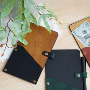 Porte-menu rétro en cuir avec clip en bois, <span class=keywords><strong>couverture</strong></span> en cuir pour <span class=keywords><strong>carnet</strong></span> de factures, livret de compétition de golf en extérieur, <span class=keywords><strong>couverture</strong></span> en cuir pour factures de restaurant - Product Image 4