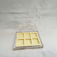 Palette de fards à paupières carrée personnalisable en plastique ABS recyclé, 6 couleurs, pour blush et fards à paupières, emballage cosmétique