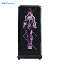 Ventilateur holographique 3D de 65 cm (taille humaine) avec boîtier en acrylique et support, 2500 nits, 4K, pour mur vidéo et assemblage 3D