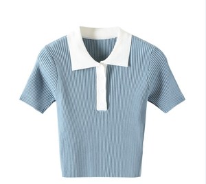 Maglietta <span class=keywords><strong>Polo</strong></span> Estiva a Maniche Corte in Maglia per <span class=keywords><strong>Donna</strong></span>, Personalizzabile in Piccoli Lotti OEM ODM - Product Image 4