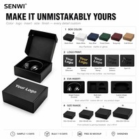 Boîte d'expédition noire mate personnalisée avec logo blanc et insert en mousse EVA velours pour produits électroniques, casques audio, marque premium