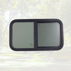 Kính chắn gió dọc RV cửa sổ trượt 3C mở một bên với flynet và lỗ thoát nước kính cường lực cửa sổ bên bán buôn - Product Image 1