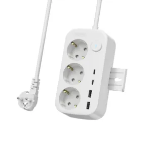 PD20W 4 USB Port Power Strip Multiple Sockets and Switches Electrical with Surge Protector Plug