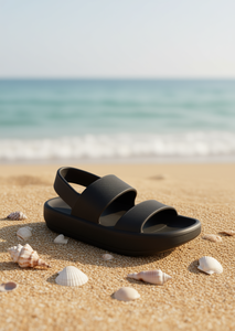 Sandali Eva a doppia fascia comodi, sportivi estivi, a punta aperta, tinta unita, slip-on - Product Image 2