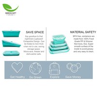 Boîte à Lunch pliante en Silicone, pièces, récipients de stockage des aliments dans la cuisine personnalisés, bols pour le Camping, conteneurs de stockage des aliments