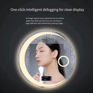 Tinh tế hiện đại <span class=keywords><strong>Led</strong></span> Gương phòng tắm thông minh nhỏ gọn kính tròn với khung để trang trí tường sáng lên thời gian giặt hàng ngày của bạn - Product Image 5