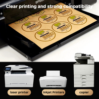 Papier d'étiquettes auto-adhésif A4 brillant/mat en kraft 80g, imprimable au laser, pour emballage artisanal (vente en gros)