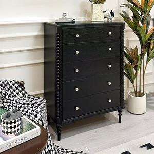 Mid-century 5-Drawer Chest Solid Ash Wood Construction Column <b>Leg</b> Fully Assembled Modern <b>Sideboard</b> Living Room Home - Product Image 2