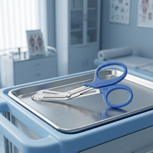 CISEAUX PARAMÉDICAUX UNIVERSELLES (Ciseaux) Manche bleu Acier inoxydable Instrument médical manuel pour utilisation en salle chirurgicale Certifié CE - Product Image 2