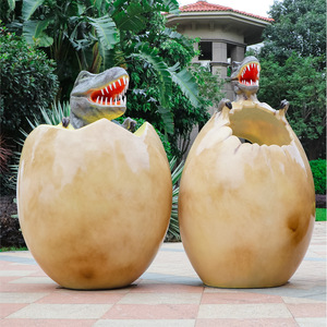 Location d'événements et de fêtes, sculptures de dinosaures en fibre de verre, accessoires d'œufs de dinosaures en résine pour la décoration de paysages de parcs - Product Image 6