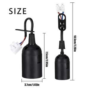 Enchufe <span class=keywords><strong>de</strong></span> <span class=keywords><strong>techo</strong></span> con tornillo E27 con cable, portalámparas blanco y negro, moderno para iluminación del hogar, compatible con bombillas Edison E27 Base. - Product Image 5