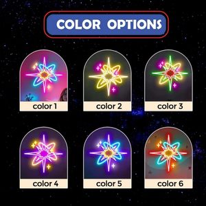 نجمي منتصف القرن أدى ضوء النيون USB تعمل بالطاقة جدار الرجعية ديكور لغرفة المعيشة شريط نمط انتقائي سهل تعليق قابل للتعديل - Product Image 5