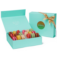 Boîte d'emballage magnétique personnalisée de luxe, cadeau alimentaire, biscuits, macarons, emballage de biscuits, boîtes en papier rigides, LD-0425011 500 pièces