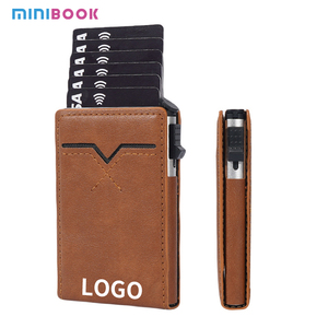 Porte-cartes antivol en métal Minibook pour hommes, en PU, avec protection RFID, en alliage d'aluminium brossé, pour cartes de crédit en Europe, en Amérique, commerce extérieur, Amazon - Product Image 6