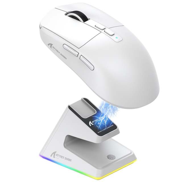 ATTACK SHARK X6 Wireless Gaming Mouse with Charging Dock 49g SUPERLIGHT Tri-Mode 2.4G Blue tooth Wired Mouse Bulk