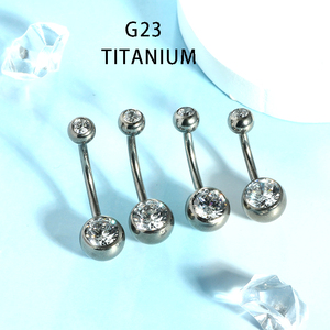 แหวนกระดุม G23ทำจากไทเทเนียมขนาด14กรัมประดับด้วยเม็ดเพชรเซอร์โคเนียแบบสองด้านสำหรับงานปาร์ตี้ของขวัญริมชายหาด - Product Image 6