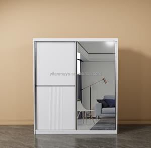 Armoire blanche moderne en bois avec grand rangement et miroir, personnalisable en usine, pour chambre à coucher - Product Image 6