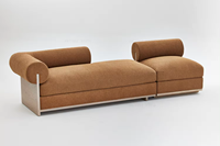 Meubles de salon scandinaves de canapé moderne en forme de L marron