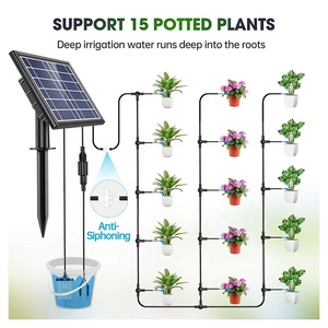 Système d'<span class=keywords><strong>arrosage</strong></span> <span class=keywords><strong>automatique</strong></span> anti-siphonnage des plantes Kit d'irrigation goutte à goutte solaire à écran numérique pour plantes en pot - Product Image 2